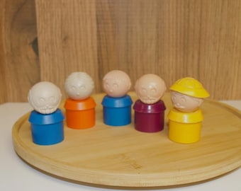 Vintage Tupperware Jumbo Tuppertoys People  (Set to 5)