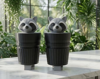 Llavero desplegable con forma de mapache: modelo interactivo para impresión 3D.