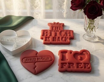 Funny Divorce Gift Cookie Cutters STL | Breakup Baking 3D Print | Digital Download 3MF
