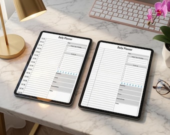 Planificador diario imprimible: páginas para diario de productividad con y sin límite de tiempo.