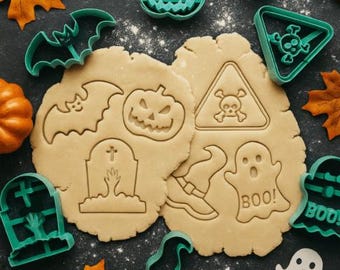 Juego de archivos STL para cortadores de galletas de Halloween / Cortadores de galletas para impresión 3D / Descarga digital STL 3MF