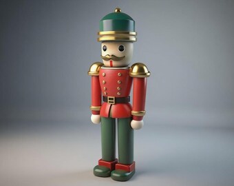 Classic Nutcracker 3D Print Model – Holiday Decor Figurine