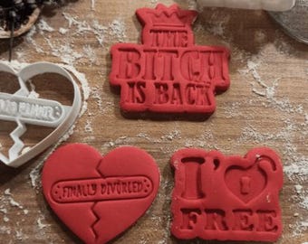 Funny Divorce Gift Cookie Cutters STL | Breakup Baking 3D Print | Digital Download 3MF
