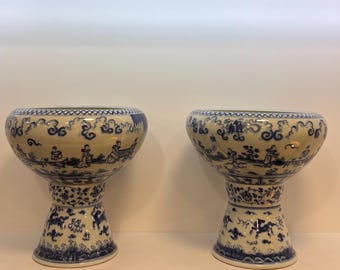 Chinese antique Ming dynasty Chenghua marked style blue and white porcelain