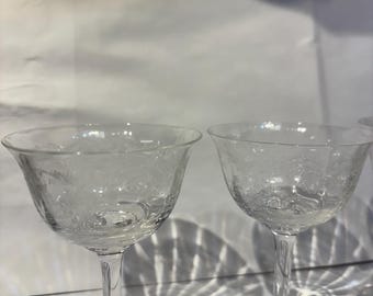 Crystal martini-wijn geëtst met bloemen