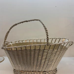 Vintage french silver plated vine basket