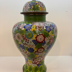 Chinese Cloisonné Temple Jar