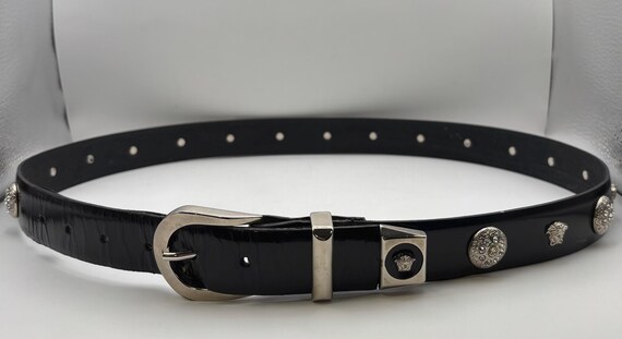 Versace Medusa Crystal Leather Belt, Black s-l400.jpg main image 2