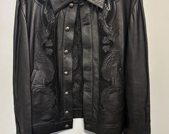 Original 90s Gianni Versace Leather Jacket Unisex - Etsy