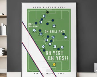 England Gazza Euro 96 Goal Print