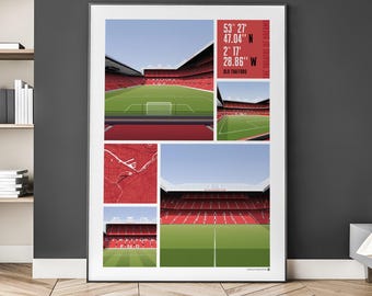 Manchester United Views Of Old Trafford Print