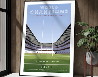 England Women Rugby World Champions 2025 Print