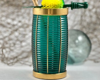 Kahiki Starboard Light Cocktail Glass Imperial Glassware Aquamarine Vintage Tiki Marine Lamp