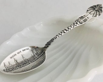 Tampa Bay Hotel Souvenir Spoon Historic Antique Sterling Silver Florida Alligator Made in the USA