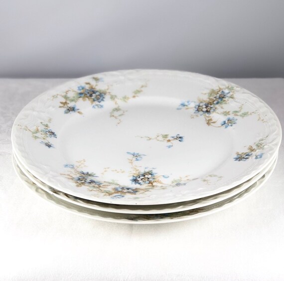 Haviland Limoges Plate 8.5 Inch Luncheon Dish Blue Flowers Etsy