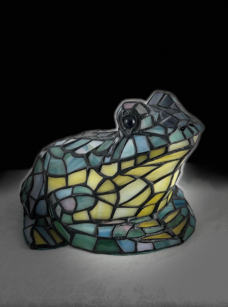 Stained Glass Frog Lamp Tiffany Style Accent Table Lamp Night image 0