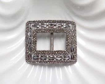 Belt Buckle Cut-Steel Victorian Antique Signed M G France
