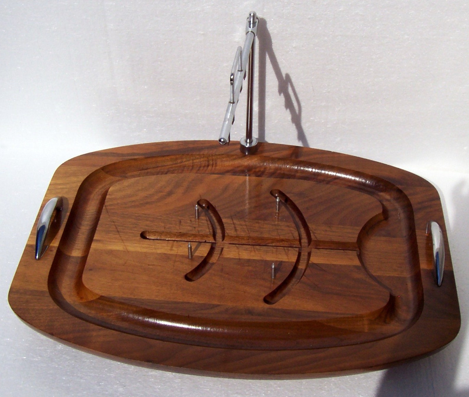 Vintage Extra Large Carving Board Hardwood With Stainless Grip Etsy