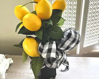 Lemon tree arrangement, Lemon Topiary, Kitchen Island Decor, French Country decor, Lemon centerpiece