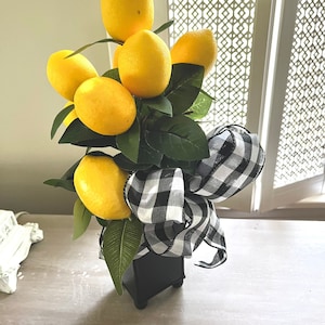 Faux Lemon Topiary: Farmhouse Kitchen Island Decor