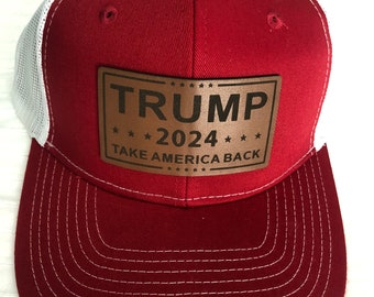 Trump 2024 Take America Back Leather Patch Hat.  FREE SHIPPING