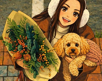 Benutzerdefiniertes Ghibli Style Portrait | Anime-Paar, Haustier oder Familie | Miyazaki-inspirierte Kunst