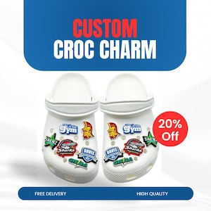 Make your own custom clog charms, custom shoe charm , custom croc charm , Made to Order