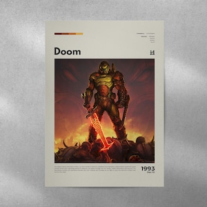 Doom Poster, Gaming Room Poster, Gaming Wall Poster, Gaming Print Poster, Game Gift, Video Games Poster, Gaming Wall Art, Custom Poster