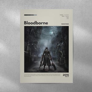Bloodborne Poster, Gaming Room Poster, Gaming Wall Poster, Gaming Print Poster, Game Gift, Games Poster, Gaming Wall Art, Custom Game