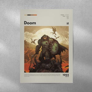 Doom Poster, Gaming Room Poster, Gaming Wall Poster, Gaming Print Poster, Game Gift, Video Games Poster, Gaming Wall Art, Custom Poster