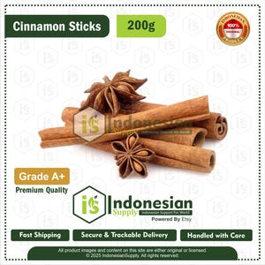 Cinnamon Sticks 200g – Natural Indonesian Spice for Cooking, Baking, Tea & Herbal Use | Pure Cassia Cinnamon