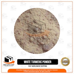Cúrcuma blanca en polvo, especia aromática premium, polvo de cúrcuma zedoaria para cocinar, preparar tés, mezclas de hierbas y recetas saludables.