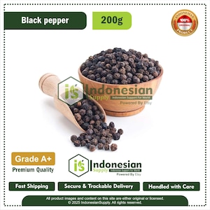 Whole Black Pepper – 200g Premium Indonesian Peppercorns