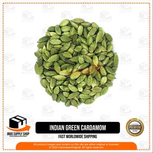 Indian Green Cardamom, Premium Whole Cardamom Pods, Natural Spice for Cooking and Baking, Aromatic Herbal Tea Ingredient