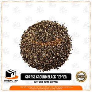 Coarse Ground Black Pepper, Premium Quality Spice, Aromatic Pepper for Cooking, Seasoning, BBQ, Marinades, Soups and Gourmet Dishes