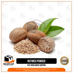 Nutmeg Powder, Premium Ground Spice, Aromatic Nutmeg for Baking, Cooking, Desserts, Beverages, Holiday Recipes and Herbal Blends