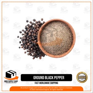 Ground Black Pepper, Premium Freshly Ground Spice, Aromatic Pepper Powder for Cooking, Seasoning, Marinades and Gourmet Dishes