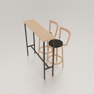 STL File, 1/12 Scale Miniature Bar Table with Two Stools, Dollhouse Furniture, Dioramas Miniature Furniture, 3D Print Digital Model