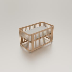 1/12 Scale Dollhouse Crib Bed STL File: Miniature Nursery Diorama (Digital Download)