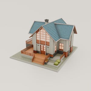 1/12 Scale Modern Dollhouse: 3D Print Model STL File