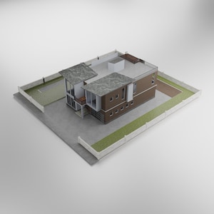 1/12 Scale Modern House STL File for Dollhouse, Miniature Architecture Digital Download, 3D Printing Diorama Building Model