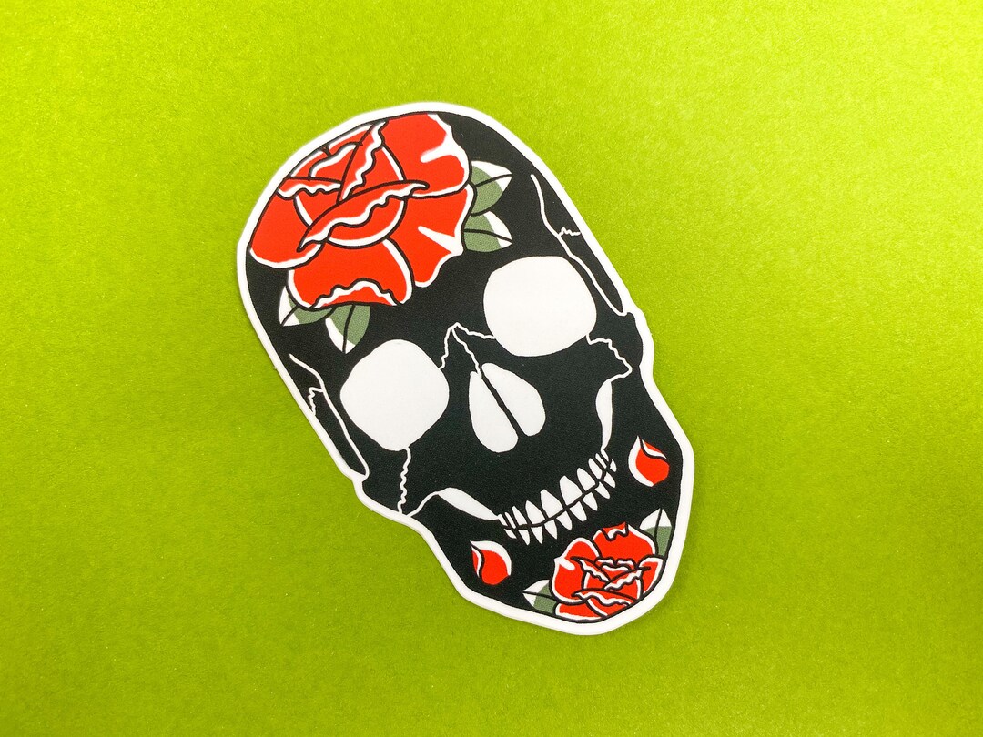 Skulls and Roses Tattoo Sticker - Etsy