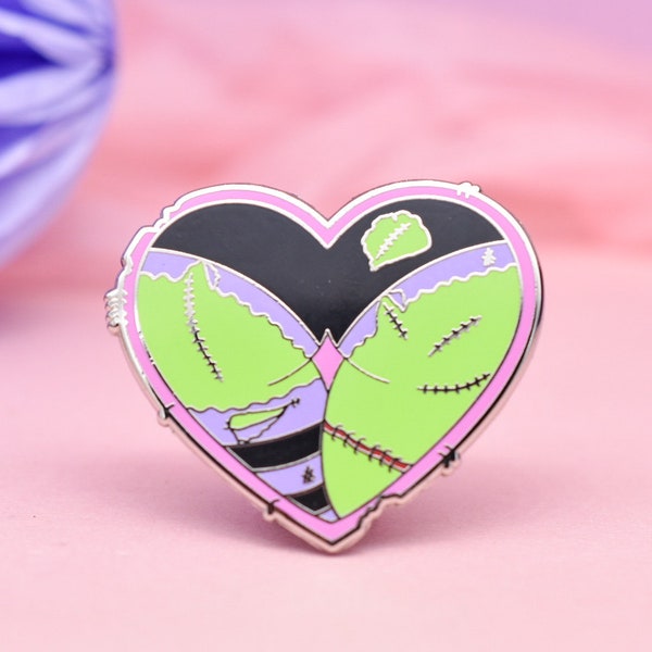 Love You to Death Zombie Booty Heart Hard Enamel Pin