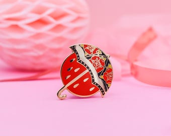 No Rain. No Flowers | Umbrella Tattoo Hard Enamel Pin