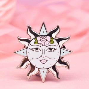 Tattoo Enamel Pin, Heavenly Light, Pastel, Sun, Star