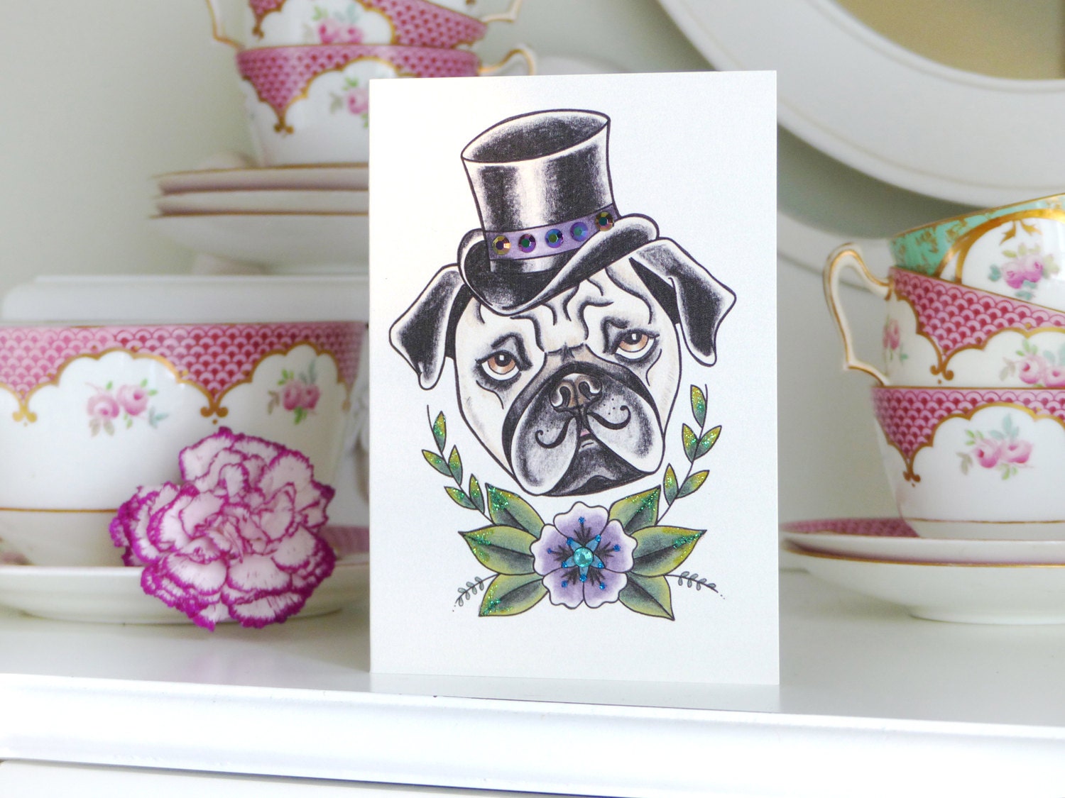pug in a top hat
