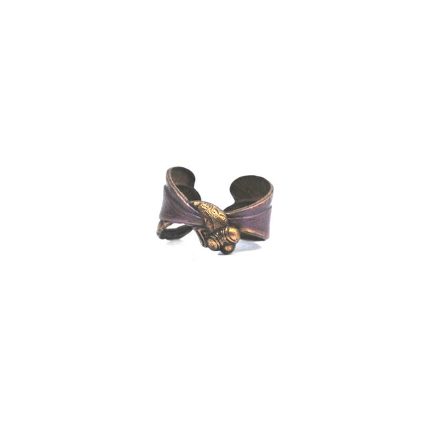 Dragonfly Wrap Ring Lavender Wings Brass 001