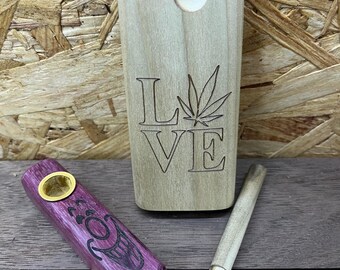 Kit de dugout de madera exótica hecho a mano, de un solo golpe, con caja de almacenamiento