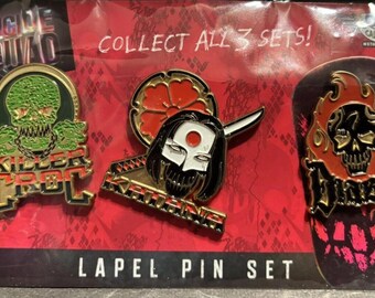 Suicide Squad Lapel Pin Set of 3 Killer Croc Katana Diablo MIP UNUSED