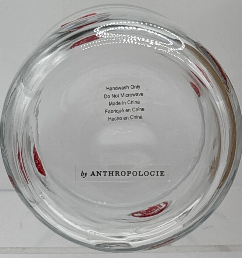 Anthropologie Valentina Icon Juice Glass Red Rouge Heart Design in Box image 4